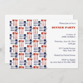 Messer, Gabeln und Löffel Abendessen Party Einladu Einladung (Vorne/Hinten)