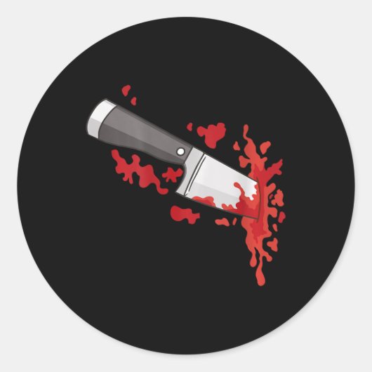 Messer im CK Halloween-Murder-Kostümmesser in Runder Aufkleber (Vorderseite)