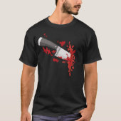 Messer im hinteren Halloween-Messer hinten T-Shirt (Vorderseite)