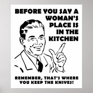 Messer im Küchenschrank Lustiges Poster