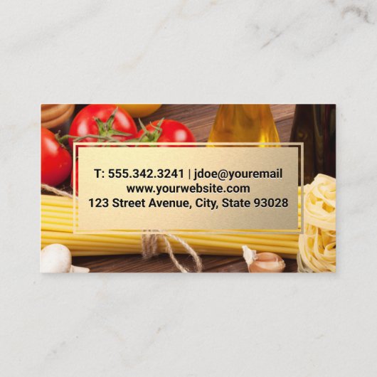 Messer | Küchengeräte | Pasta und Gemüse Visitenkarte (Rückseite)