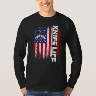 Messer Life US Flag Knifeaholic Knives Sammeln T-Shirt