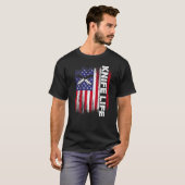 Messer Life US Flag Knifeaholic Knives Sammeln T-Shirt (Vorne ganz)