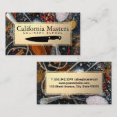 Messer | Löffel und Gewürze | Goldrahmen Visitenkarte (Vorne/Hinten)