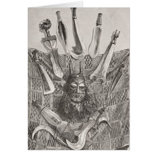 Messer, Maske und Matte vom oberen Kongo (Vorne)