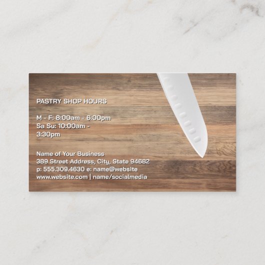 Messer | Schneidebrett | Kochen Visitenkarte (Rückseite)