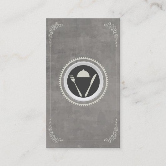 Messer u. Gabel LOGO für Restaurant, Koch, Visitenkarte (Vorderseite)