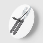 Messer u. Gabel Runde Wanduhr (Winkel)
