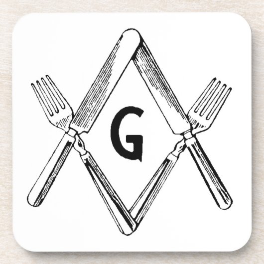 Messer-und Gabel-Grad Getränkeuntersetzer (Vorderseite)