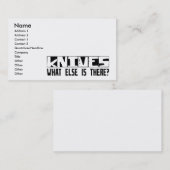 Messer, was sonst dort ist? visitenkarte (Vorne/Hinten)