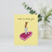 "Messer zu Fleisch für dich!" Niedlich Off-Beat-Sp Postkarte (Stehend Vorderseite)