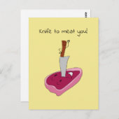 "Messer zu Fleisch für dich!" Niedlich Off-Beat-Sp Postkarte (Vorne/Hinten)