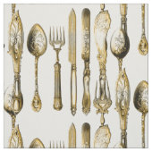 Messergabellöffel-Goldweiß Stoff (Muster)
