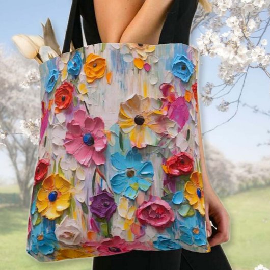 Messerlackierte Blume Tasche