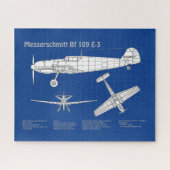 Messerschmitt Bf 109 - Flugzeug-Blueprint ABD Puzzle (Horizontal)