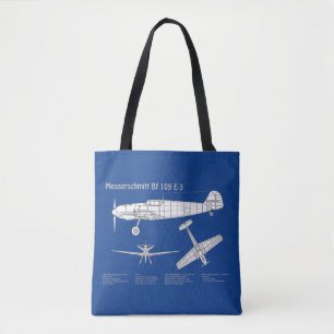 Messerschmitt Bf 109 - Flugzeug-Blueprint ABD Tasche