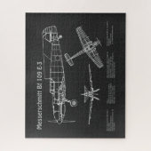 Messerschmitt Bf 109 - Flugzeug-Blueprint PD Puzzle (Vertikal)
