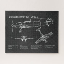 Messerschmitt Bf 109 - Flugzeug-Blueprint PD Puzzle