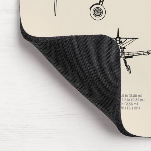 Messerschmitt Bf 109 - Flugzeug Blueprint SD Mousepad (Ecke)