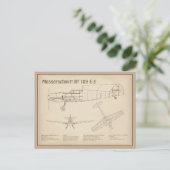 Messerschmitt Bf 109 - Flugzeug Blueprint SD Postkarte (Stehend Vorderseite)