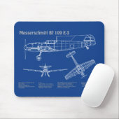 Messerschmitt Bf 109 - Flugzeugkonzept AD Mousepad (Mit Mouse)