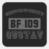 Messerschmitt BF 109 Quadratischer Aufkleber (Vorderseite)