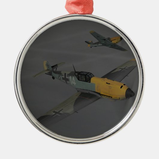 Messerschmitt ME109 Silbernes Ornament (Vorne)