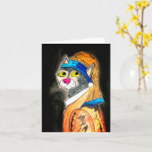 Messi the Cougar Greeting Card Karte (Gelbe Blume)