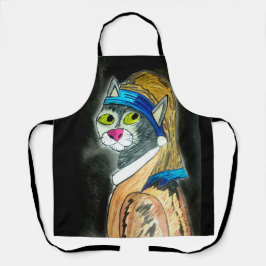 Messi the Cougar mit der Perlenohrring-Schürze Schürze