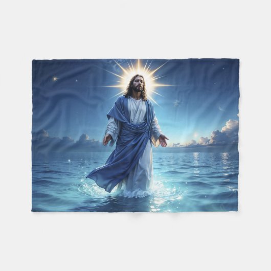 Messiah Jesus Christus Gnade und Gelassenheit Kuns Fleecedecke (Vorderseite (Horizontal))