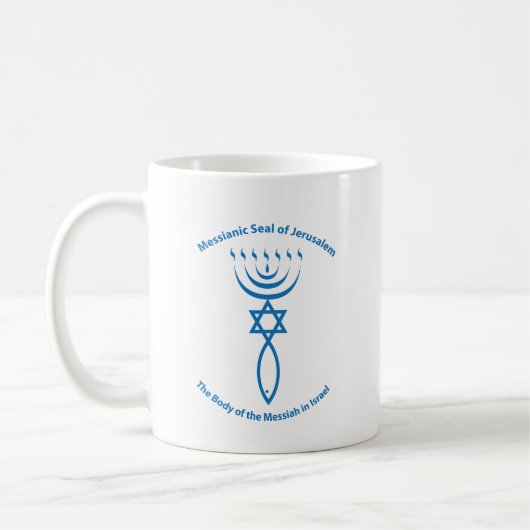 Messianisches jüdisches Siegel von Jerusalem Kaffeetasse (Links)