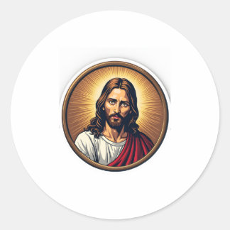 Messias-Sonnenstrahl-Siegel Vintage-Stickerei-Shir Runder Aufkleber