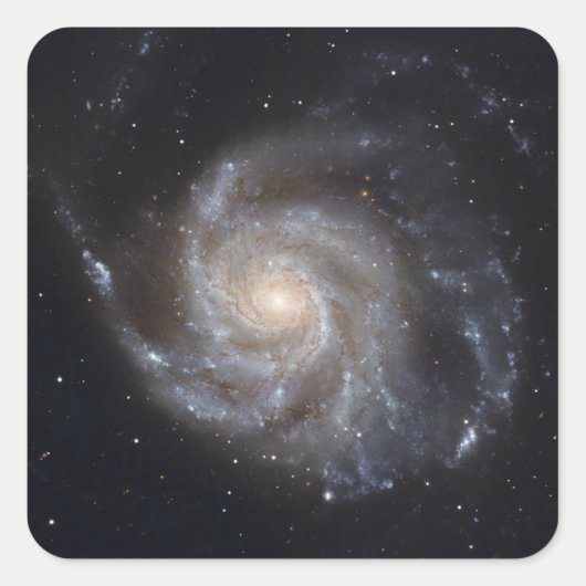 Messier 101, Pinwheel Galaxy Quadratischer Aufkleber (Vorderseite)