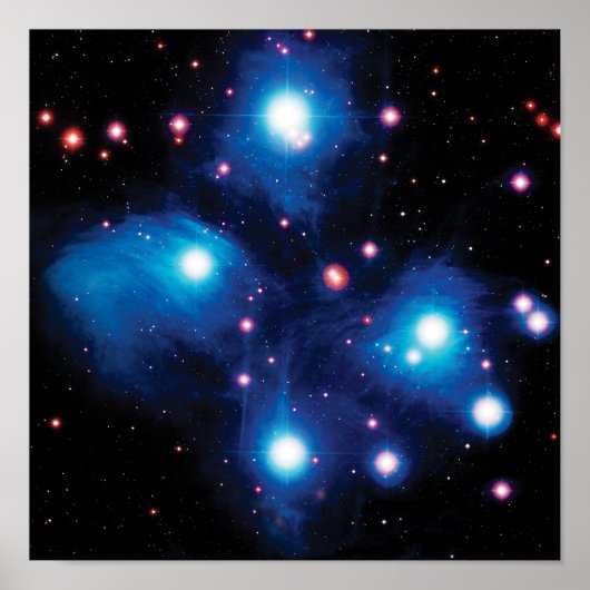 Messier 45 Pleiades Star Cluster NASA Space Foto Poster (Vorne)