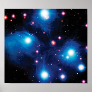 Messier 45 Plejaden-Sternenhaufen NASA Weltraumfot Poster