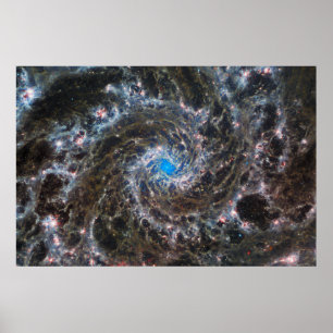 Messier 74 (M74) Galaxy   NGC 628   MIRI   JWST Poster