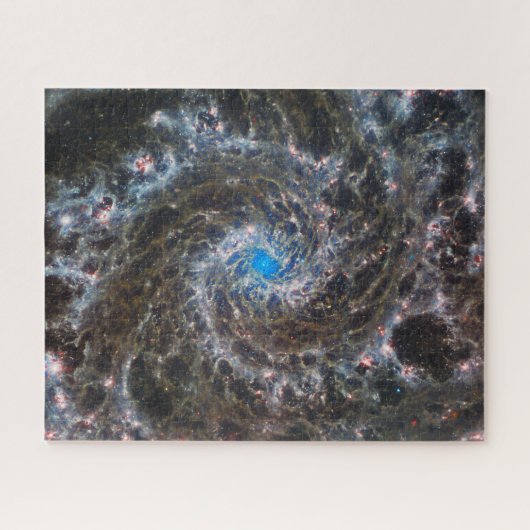 Messier 74 (M74) Galaxy | NGC 628 | MIRI | JWST Puzzle (Horizontal)
