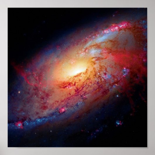 Messier M106 Spiralgalaxie Äußeres Foto Poster (Vorne)