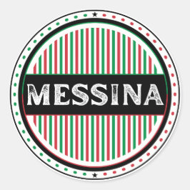 Messina City Pride Emblem – Italian Identity Runder Aufkleber