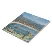 Messina - ein Panoramablick des Hafens Fliese (Seite)