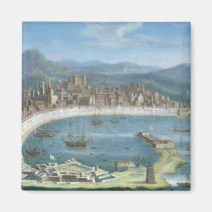 Messina - ein Panoramablick des Hafens Magnet