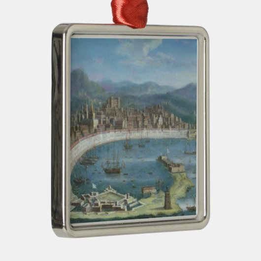 Messina - ein Panoramablick des Hafens Ornament Aus Metall (Rechts)