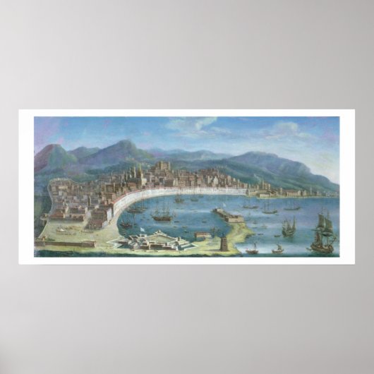 Messina - Panoramablick auf den Hafen Poster (Vorne)