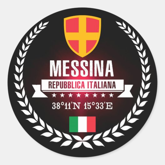 Messina Runder Aufkleber (Vorderseite)