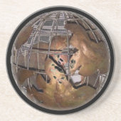 Messing Dimensions Globe Untersetzer (Vorne)