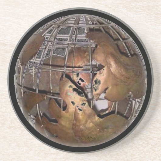 Messing Dimensions Globe Untersetzer (Vorne)