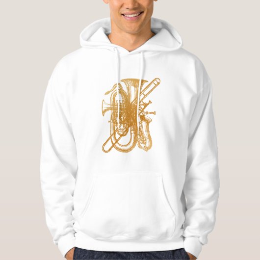 Messing u. Saxophon Hoodie (Vorderseite)