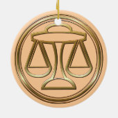 Messing-und Kupfer-Waage Keramikornament (Hinten)