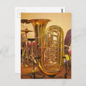 Messinginstrument Tuba Postkarte (Vorne/Hinten)