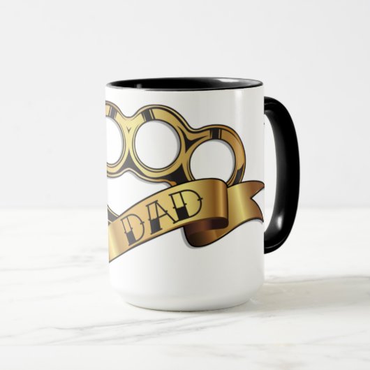 Messingknöchel-Tätowierung VATER Tasse (VorderseiteRechts)